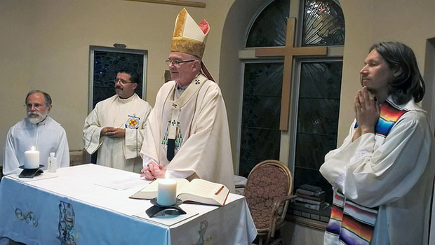 Cape Town Archbishop Stephen Brislin celebrates Mass with AoS Cape Town chaplains and seafarers